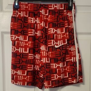 Nike Kids Red and Black Graphic Shorts